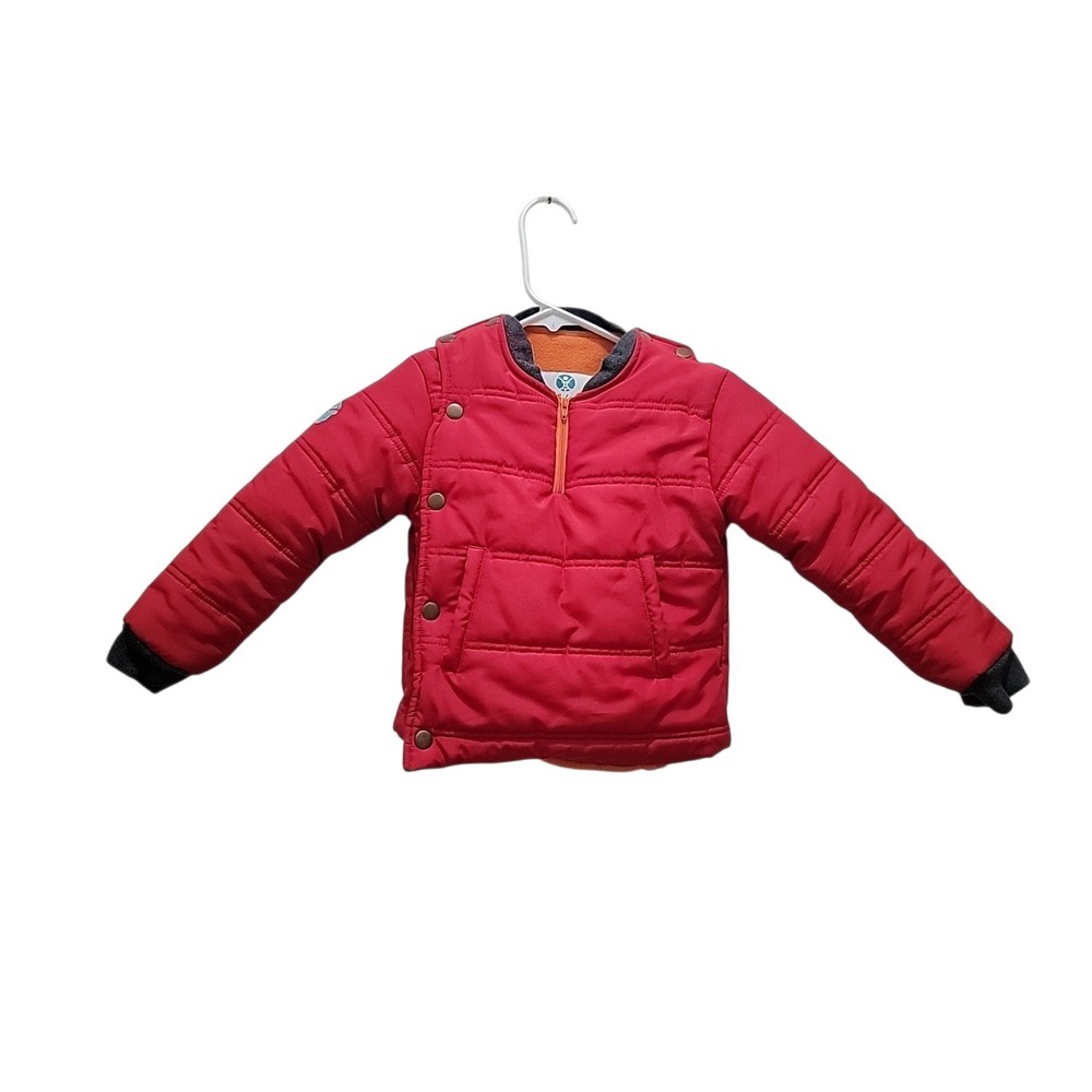 Buckle Me Baby Coats Kids 2T Red Puffer Jacket Quilted Front Pouch Pocket USA